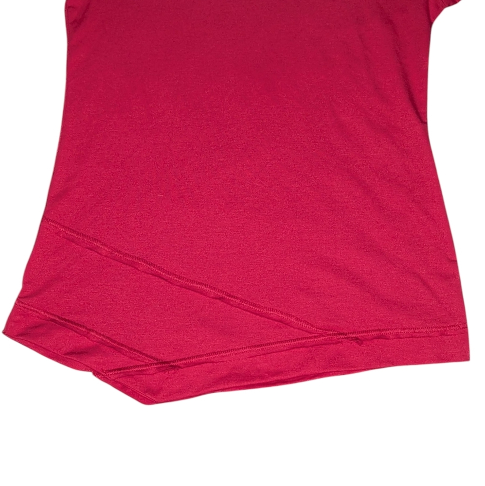 Weekends by Chicos Tunic Top 0/Small Red Cowl Neck Long Sleeve Asymmetrical Hem - Picture 11 of 12